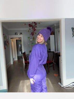 Purple Women's Vintage Winter Snow Suit- made in Italy